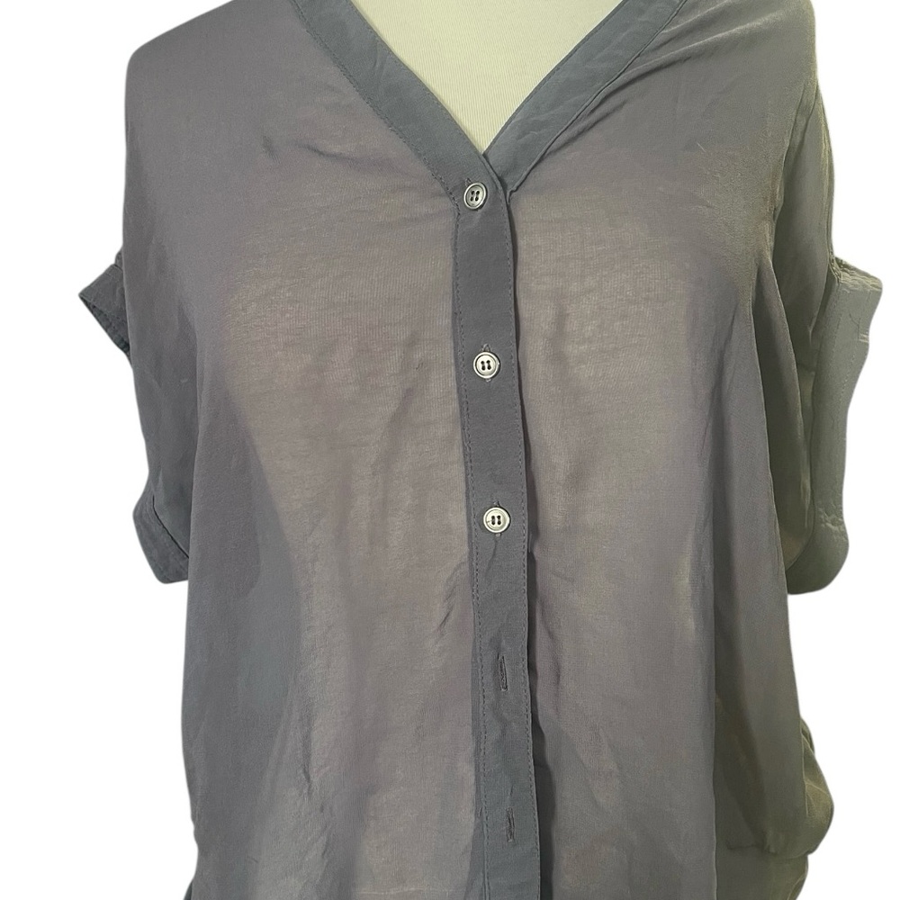 Topshop Charcoal Button-Down Shirt